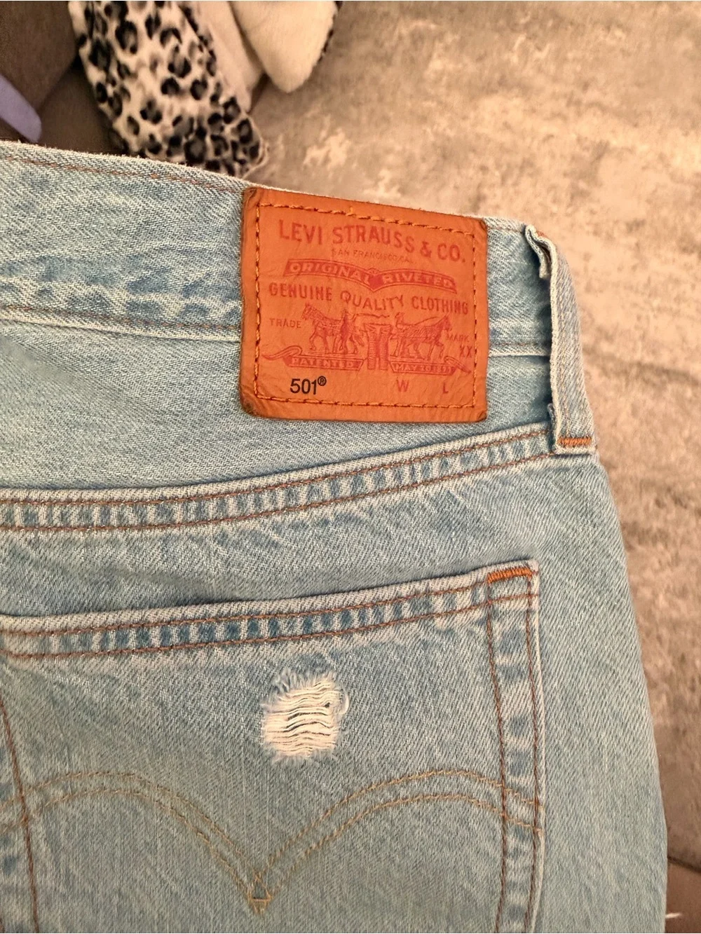 Levi's Light Blue Distressed Women’s Jean Shorts